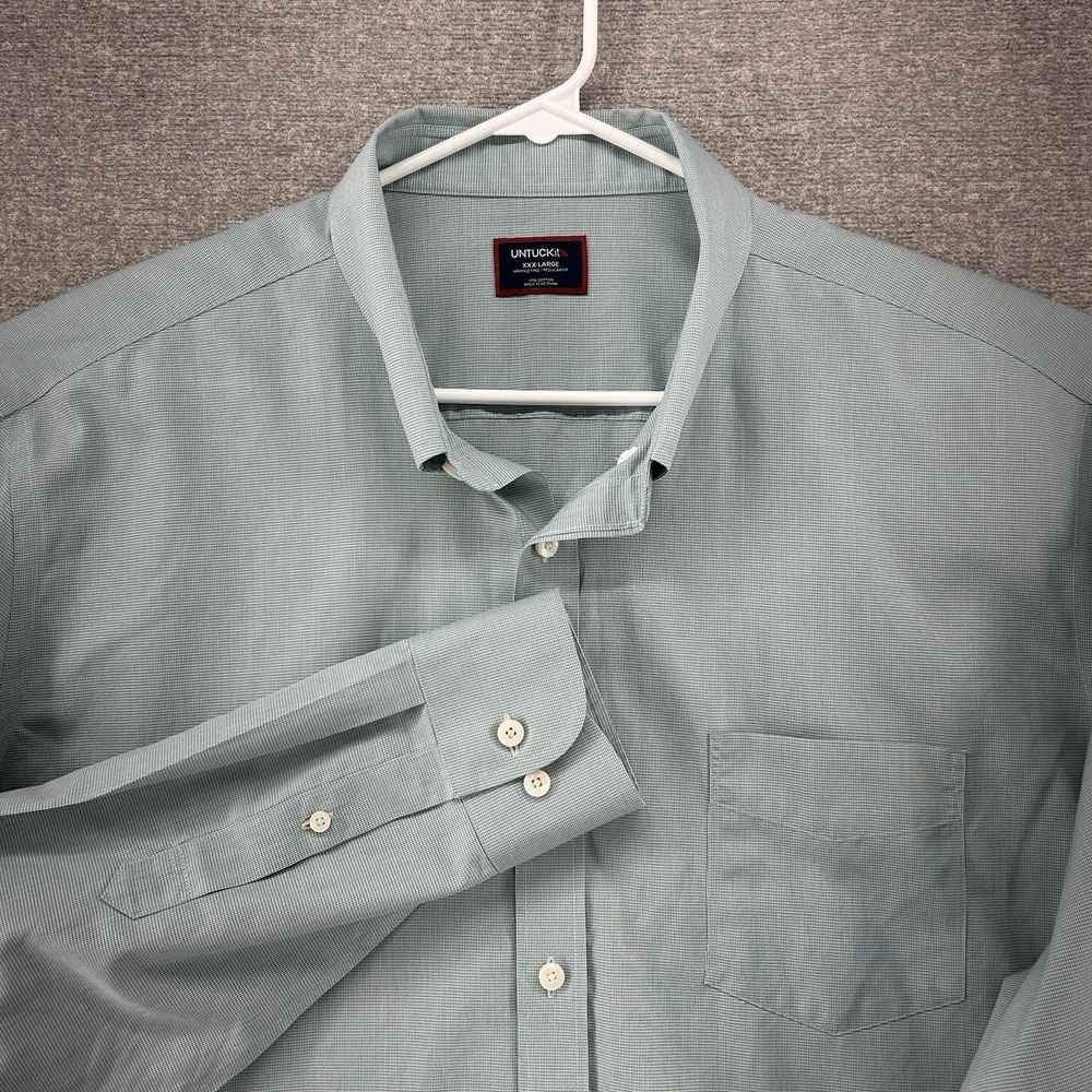 UNTUCKit Cadetto Shirt Men Size XXXL Light Green Long Sleeve Button Up
